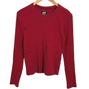 ANR+ Alp N Rock Delaney Long Sleeve Crew Maroon Red Stretch Top Size Medium